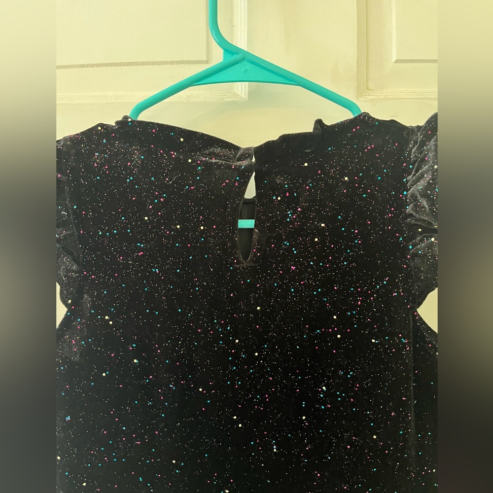 Crew Cuts Black Velvet Sparkle Kids Dress - Picture 5 of 6